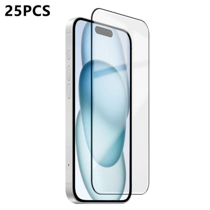 25pcs Ultra-thin Ultrasonic HD Screen-Printed High-Alumina Full Glue Tempered Glass Film, For iPhone 17e / 16e, For iPhone 17 Pro Max, For iPhone 17 Pro, For iPhone 17, For iPhone Air, For iPhone 16 Pro Max, For iPhone 16 Pro, For iPhone 16 Plus       ...