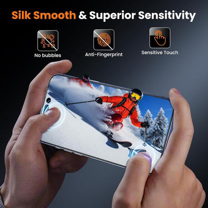 25pcs Ultra-thin Ultrasonic HD Screen-Printed High-Alumina Full Glue Tempered Glass Film, For iPhone 17e / 16e, For iPhone 17 Pro Max, For iPhone 17 Pro, For iPhone 17, For iPhone Air, For iPhone 16 Pro Max, For iPhone 16 Pro, For iPhone 16 Plus       ...