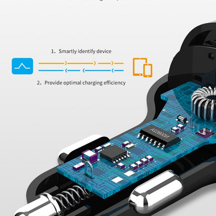 C02 Car Power Adapter in-car Phone Charger Type-C Fast Charger QC3.0 Dual USB Ports DC5V 2.4A 12V 24V Cigarette Lighter Power Supply