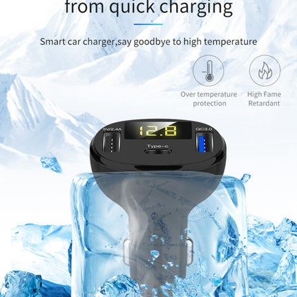 C02 Car Power Adapter in-car Phone Charger Type-C Fast Charger QC3.0 Dual USB Ports DC5V 2.4A 12V 24V Cigarette Lighter Power Supply