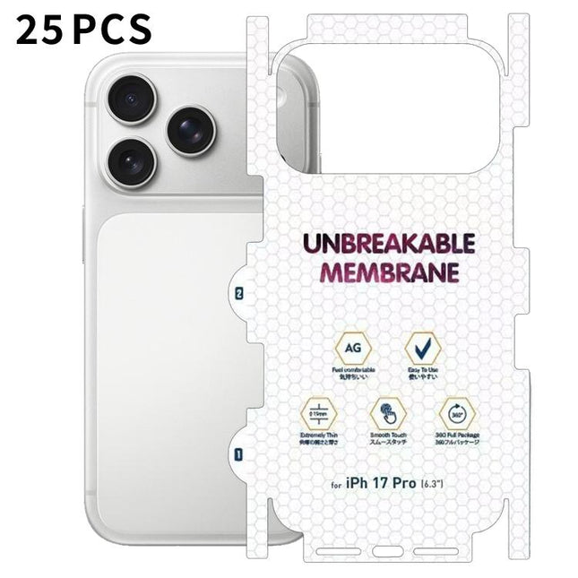 25pcs Diamond Invisible Back Frosted Full-Coverage Hydrogel Film, For iPhone 17 Pro Max, For iPhone 17 Pro, For iPhone 17, For iPhone Air, For iPhone 16 Pro Max, For iPhone 16 Pro, For iPhone 16 Plus, For iPhone 16, For iPhone 15 Pro Max               ...