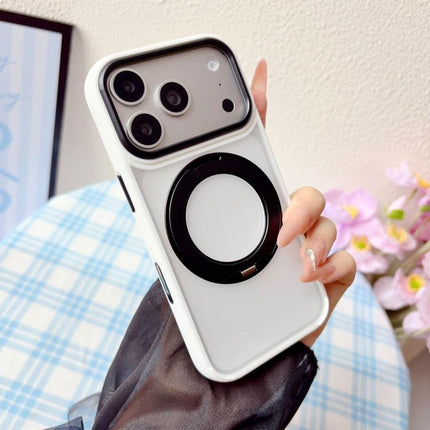 Semi-transparent Color Shield 360 Rotation Holder Magnetic Phone Case, For iPhone 17 Pro Max, For iPhone 17 Pro