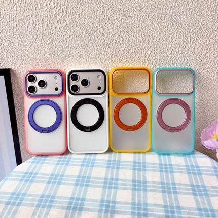 Semi-transparent Color Shield 360 Rotation Holder Magnetic Phone Case, For iPhone 17 Pro Max, For iPhone 17 Pro