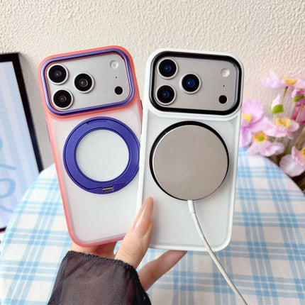 Semi-transparent Color Shield 360 Rotation Holder Magnetic Phone Case, For iPhone 17 Pro Max, For iPhone 17 Pro
