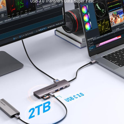 Lemorele TC91 Type-C Docking Station Triple Display Ethernet 100W PD Laptop Adapter