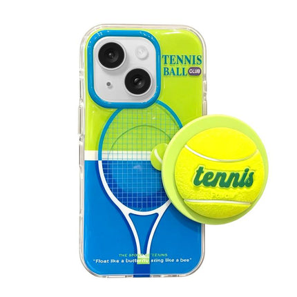 Fun Summer Striped Tennis Magnetic Holer Phone Case, For iPhone 16 Pro Max, For iPhone 16 Pro, For iPhone 15 Pro Max, For iPhone 15 Pro, For iPhone 15, For iPhone 14, For iPhone 14 Pro, For iPhone 14 Pro Max