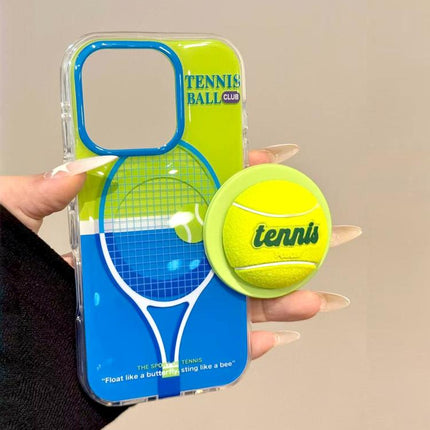 Fun Summer Striped Tennis Magnetic Holer Phone Case, For iPhone 16 Pro Max, For iPhone 16 Pro, For iPhone 15 Pro Max, For iPhone 15 Pro, For iPhone 15, For iPhone 14, For iPhone 14 Pro, For iPhone 14 Pro Max
