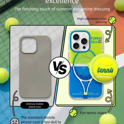 Fun Summer Striped Tennis Magnetic Holer Phone Case, For iPhone 16 Pro Max, For iPhone 16 Pro, For iPhone 15 Pro Max, For iPhone 15 Pro, For iPhone 15, For iPhone 14, For iPhone 14 Pro, For iPhone 14 Pro Max