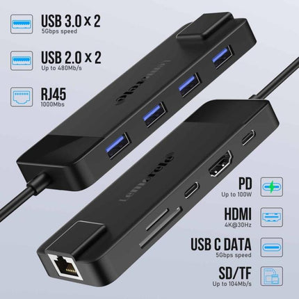 Lemorele TC93 10 in 1 Type-C Docking Station HDMI-compatible Gigabit PD Charging Adapter