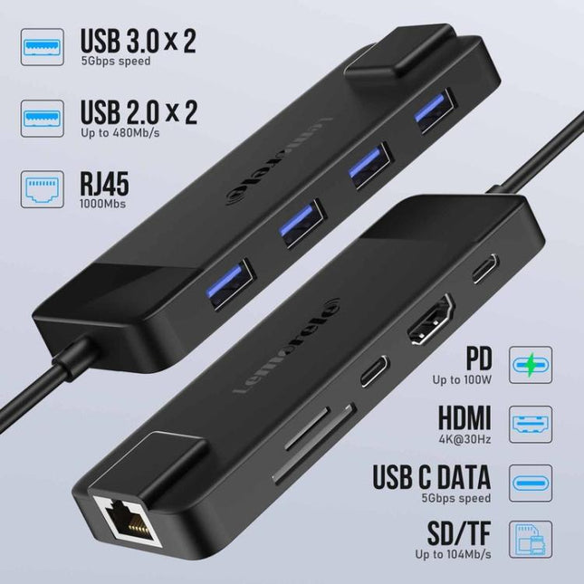 Lemorele TC93 10 in 1 Type-C Docking Station HDMI-compatible Gigabit PD Charging Adapter