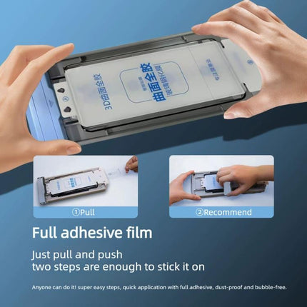 3D Curved Full Glue Full-Screen Easy Install Box Dust-Free Anti-Fingerprint Tempered Glass Film, For iPhone 17 Pro Max, For iPhone 17 Pro, For iPhone 16 Pro Max, For iPhone 16 Pro, For iPhone 15 Pro Max, For iPhone 15 Pro