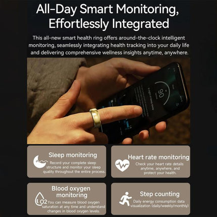 SY15 SIZE 12 Smart Ring, Supports Health Monitoring / Gesture Control