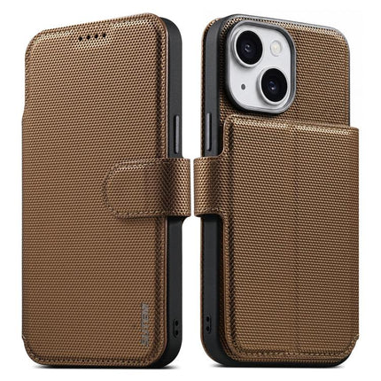 Suteni Q09 Magnetic Detachable Wallet  2 in 1 Triangle Texture Vegan Leather Phone Case, For iPhone 15, For iPhone 14 Pro, For iPhone 14 Pro Max, For iPhone 14 / 13