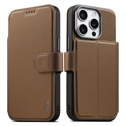Suteni Q09 Magnetic Detachable Wallet  2 in 1 Triangle Texture Vegan Leather Phone Case, For iPhone 15, For iPhone 14 Pro, For iPhone 14 Pro Max, For iPhone 14 / 13