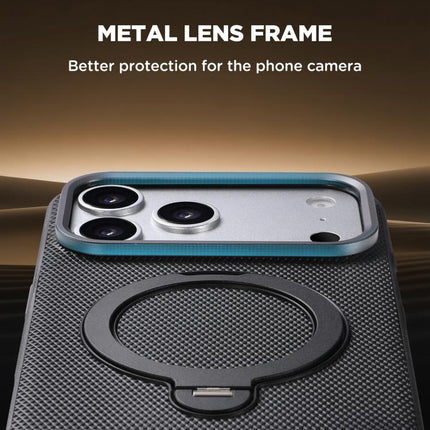 Suteni G7 360 Rotation Magnetic Holder Triangle Texture Vegan Leather Back Phone Case, For iPhone 17 Pro Max, For iPhone 17 Pro, For iPhone 17, For iPhone 16 Pro Max, For iPhone 16 Pro, For iPhone 16, For iPhone 15 Pro Max, For iPhone 15 Pro