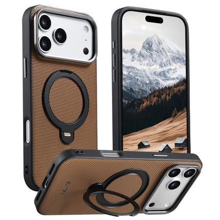 Suteni G7 360 Rotation Magnetic Holder Triangle Texture Vegan Leather Back Phone Case, For iPhone 17 Pro Max, For iPhone 17 Pro, For iPhone 17, For iPhone 16 Pro Max, For iPhone 16 Pro, For iPhone 16, For iPhone 15 Pro Max, For iPhone 15 Pro