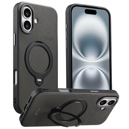 Suteni G7 360 Rotation Magnetic Holder Triangle Texture Vegan Leather Back Phone Case, For iPhone 17 Pro Max, For iPhone 17 Pro, For iPhone 17, For iPhone 16 Pro Max, For iPhone 16 Pro, For iPhone 16, For iPhone 15 Pro Max, For iPhone 15 Pro