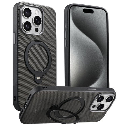 Suteni G7 360 Rotation Magnetic Holder Triangle Texture Vegan Leather Back Phone Case, For iPhone 17 Pro Max, For iPhone 17 Pro, For iPhone 17, For iPhone 16 Pro Max, For iPhone 16 Pro, For iPhone 16, For iPhone 15 Pro Max, For iPhone 15 Pro