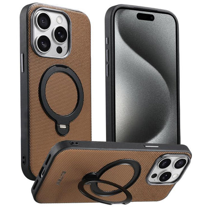 Suteni G7 360 Rotation Magnetic Holder Triangle Texture Vegan Leather Back Phone Case, For iPhone 17 Pro Max, For iPhone 17 Pro, For iPhone 17, For iPhone 16 Pro Max, For iPhone 16 Pro, For iPhone 16, For iPhone 15 Pro Max, For iPhone 15 Pro