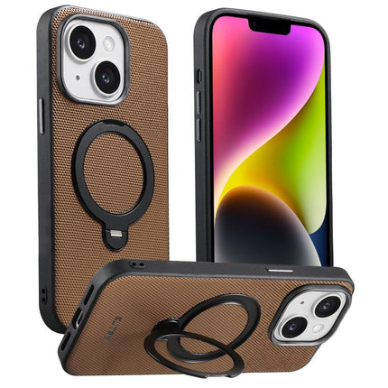 Suteni G7 360 Rotation Magnetic Holder Triangle Texture Vegan Leather Back Phone Case, For iPhone 15, For iPhone 14 Pro, For iPhone 14 Pro Max, For iPhone 14 / 13