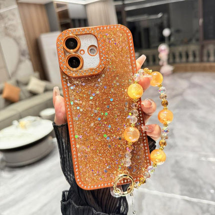 Diamond Glitter Sequins TPU Phone Case with Bracelet Chain, For iPhone 16 Pro Max, For iPhone 16 Pro, For iPhone 16 Plus, For iPhone 16