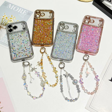 Diamond Glitter Sequins TPU Phone Case with Bracelet Chain, For iPhone 13 Pro Max, For iPhone 13 Pro, For iPhone 13
