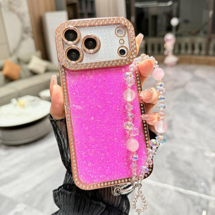 Diamond Glitter Sequins TPU Phone Case with Bracelet Chain, For iPhone 17 Pro Max, For iPhone 17 Pro