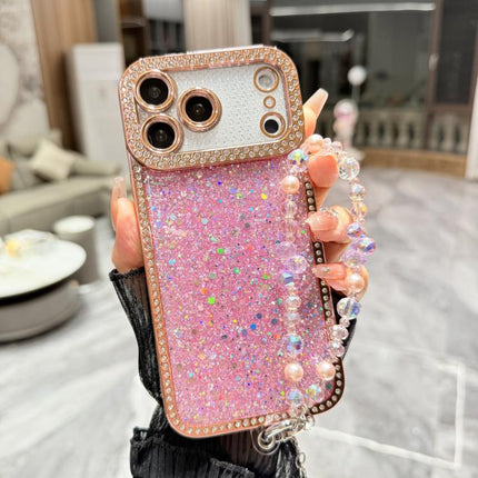 Diamond Glitter Sequins TPU Phone Case with Bracelet Chain, For iPhone 17 Pro Max, For iPhone 17 Pro