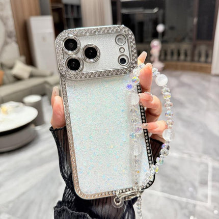 Diamond Glitter Sequins TPU Phone Case with Bracelet Chain, For iPhone 17 Pro Max, For iPhone 17 Pro