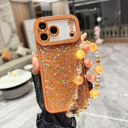 Diamond Glitter Sequins TPU Phone Case with Bracelet Chain, For iPhone 17 Pro Max, For iPhone 17 Pro