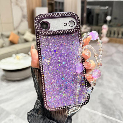 Diamond Glitter Sequins TPU Phone Case with Bracelet Chain, For iPhone 17, For iPhone  Air