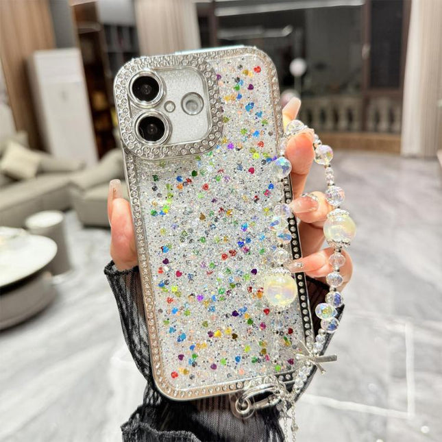 Diamond Glitter Sequins TPU Phone Case with Bracelet Chain, For iPhone 17, For iPhone  Air