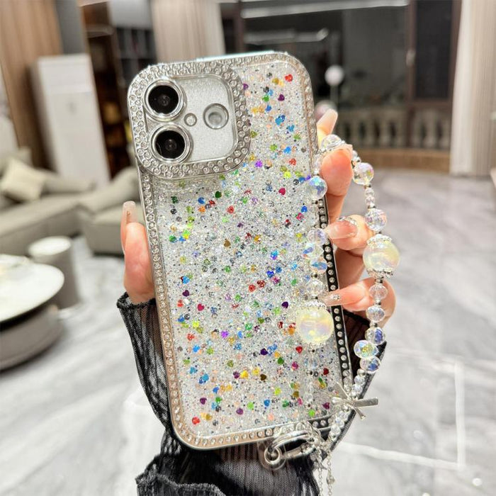 Diamond Glitter Sequins TPU Phone Case with Bracelet Chain, For iPhone 17, For iPhone  Air