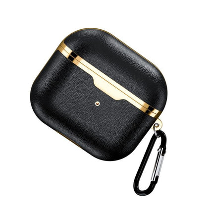 Electroplated Leather Shockproof Puleather Protective Case, For Airpods 3
