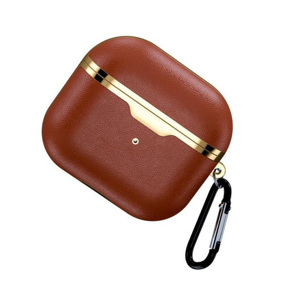 Electroplated Leather Shockproof Puleather Protective Case, For Airpods 3
