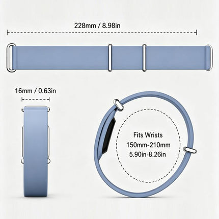 Solid Color Single Lap Silicone Loop Watch Band, For Google Fitbit Air
