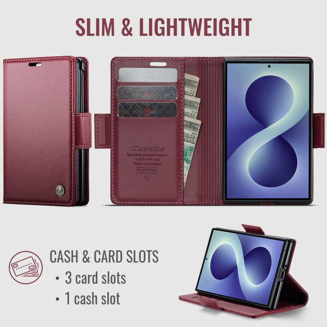 CaseMe 023 Butterfly Buckle Litchi Texture RFID Anti-theft Leather Phone Case, For Galaxy Z Fold8 5G, For Galaxy Z Fold8 Ultra 5G
