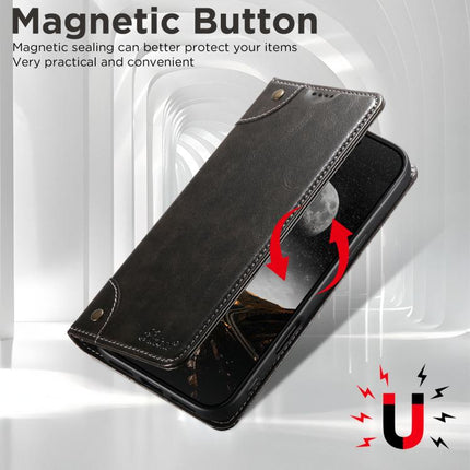 Suteni Baroque Calf Texture Buckle Wallet Leather Phone Case, For iPhone 18, For iPhone 18 Pro, For iPhone 18 Pro Max