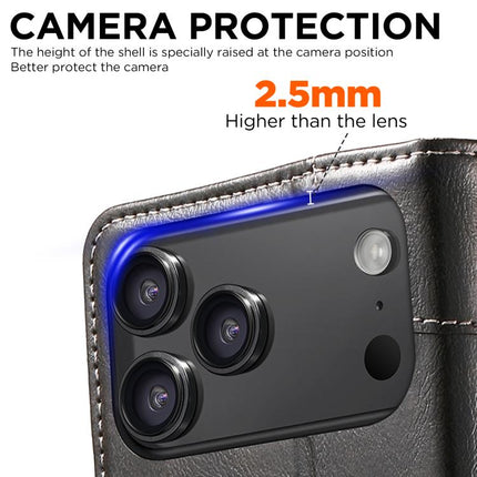Suteni Baroque Calf Texture Buckle Wallet Leather Phone Case, For iPhone 18, For iPhone 18 Pro, For iPhone 18 Pro Max