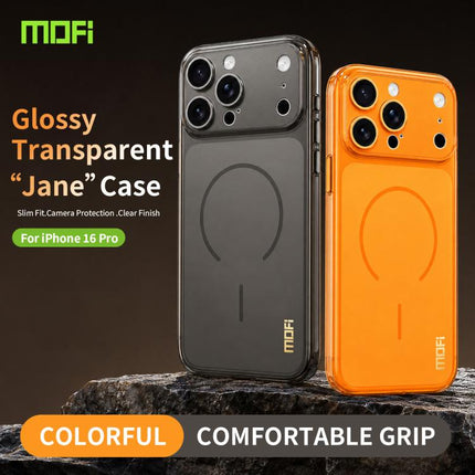 MOFI Minimal Series Frosted Semi-Transparen TPU Phone Case with Lens Film, For iPhone 16 Pro, For iPhone 16, For iPhone 15 Pro Max, For iPhone 15 Pro