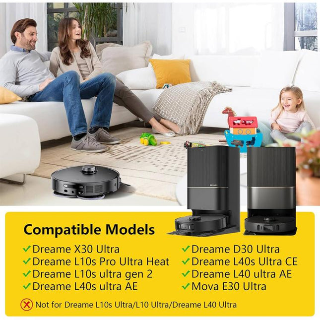 JUNSUNMAY 18 in 1 Robot Vacuum Cleaner Mop Accessory Kit for Dreame X30 Ultra / L10s Pro Ultra Heat / L10s Ultra Gen 2 / D30 ULtra / L40s Ultra CE & Mova E30