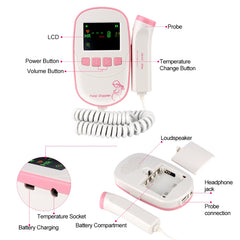 FD20P Fetal Doppler Ultrasound Baby Heartbeat Detector Monitor