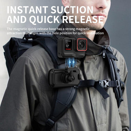 Magnetic Quick-release Backpack Clip 360 Adjustable Shoulder Strap Buckle, For Insta360 Ace / Ace Pro