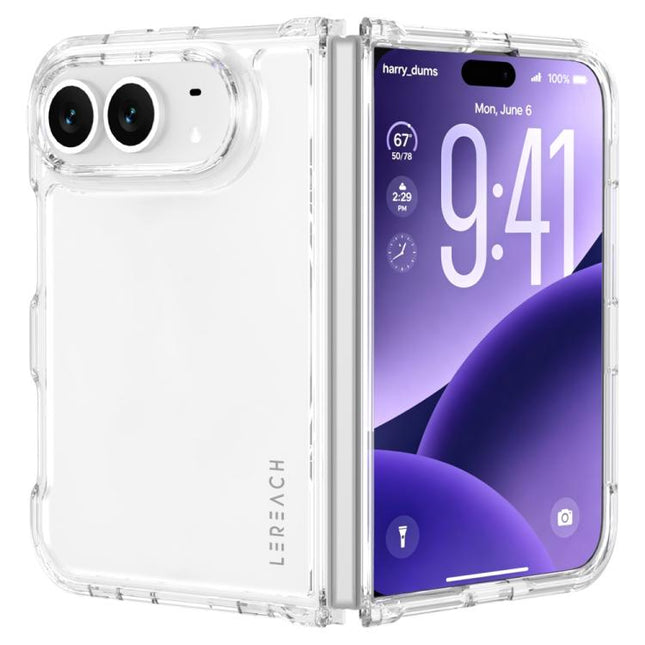 LeReach TOC Clear Series Composite Armor TPU Acrylic Hybrid Shockproof Phone Case, For iPhone Duo