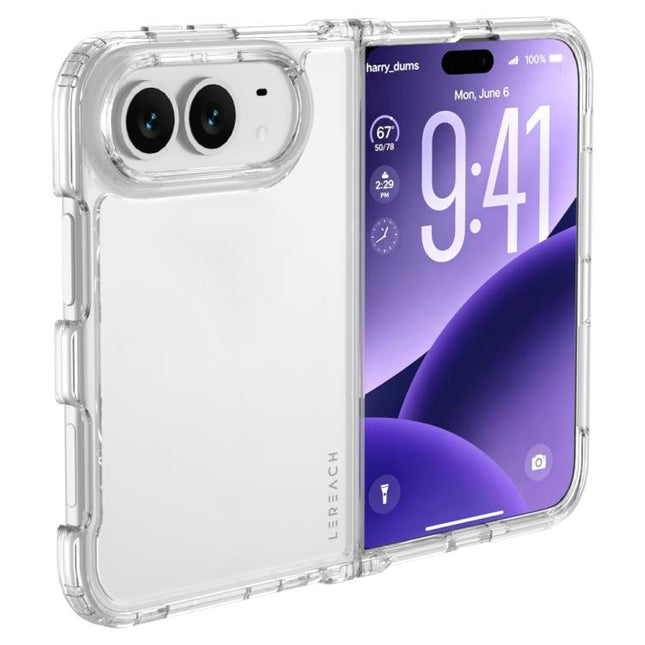 LeReach TOC Clear Series Composite Armor TPU Acrylic Hybrid Shockproof Phone Case, For iPhone Duo