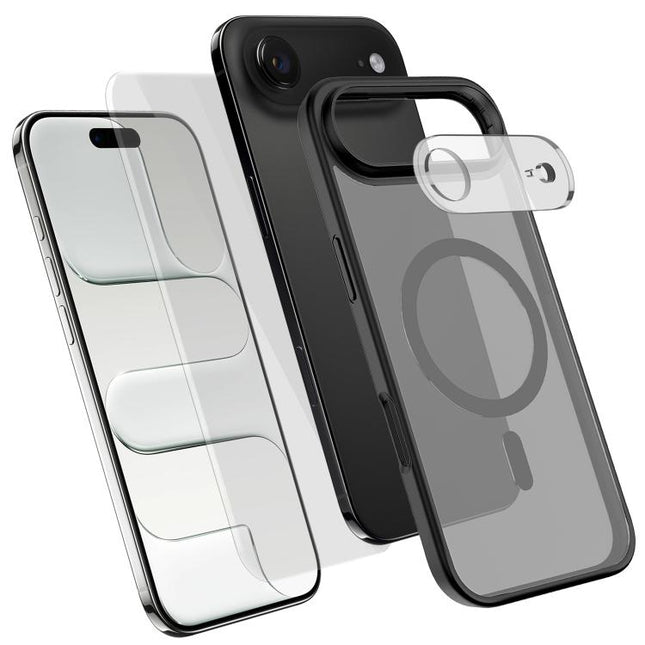 3 in 1 Set Magnetic Phone Case with Screen Film + Lens Protector, For iPhone Duo, For iPhone 18 Pro, For iPhone 18 Pro Max, For iPhone 17 Pro Max, For iPhone 17 Pro, For iPhone 17, For iPhone Air, For iPhone 16 Pro Max, For iPhone 16 Pro               ...
