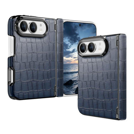 Crocodile Vegan Leather Dual-Hinge Phone case, For iPhone Duo