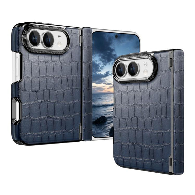 Crocodile Vegan Leather Dual-Hinge Phone case, For iPhone Duo