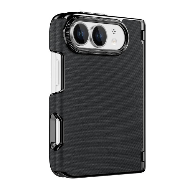 Fine-grained Vegan Leather Dual-Hinge Magnetic Phone Case, For iPhone Duo