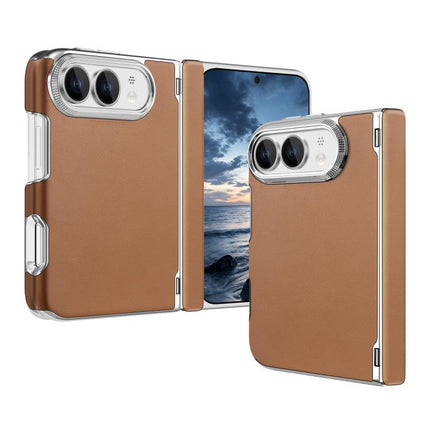 Retro Solid Color Leather-textured Dual-Hinge Magnetic Phone Case, For iPhone Duo